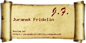 Juranek Fridolin névjegykártya
